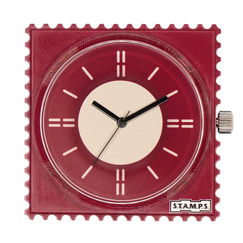 Stamps Uhr Marsala rote Uhr mit Index