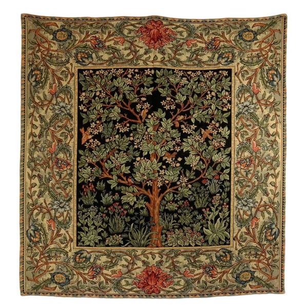 Belgian Tapestries Tischdecke Gobelin Tree Of Life By William Morris 145 x 145cm Belgian Tapestries 