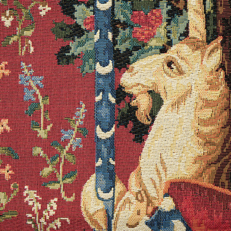 Belgian Tapestries Kissenhülle 45 X 45 cm Unicorn with Shield, Gobelinkissen Belgian Tapestries 