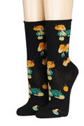 schwarze Socken mit Kürbissen Crönert
