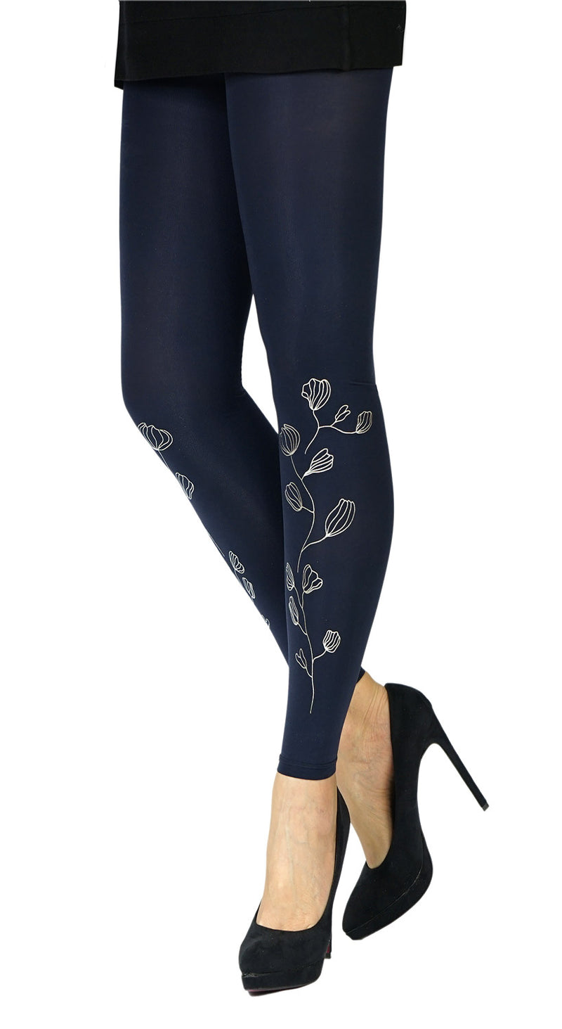 Zohara Legging Ranke dunkelblau silber 36-40