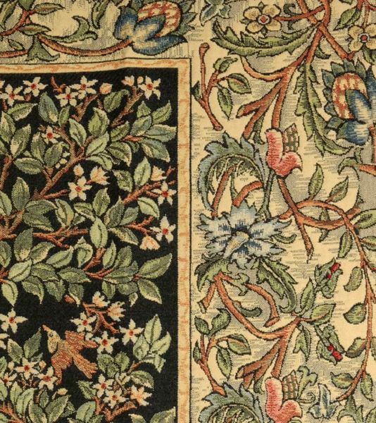 Belgian Tapestries Tischdecke Gobelin Tree Of Life By William Morris 145 x 145cm Belgian Tapestries 