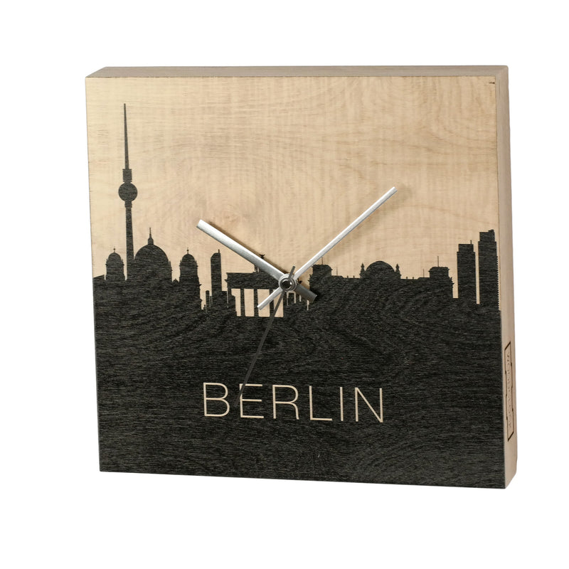 S.T.A.M.P.S. WOODCLOCK ® Made by Stamps Wanduhr aus Birkenholz - Berlin