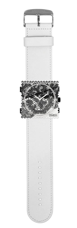 Stamps Uhr komplett Allure auf Armband weiß