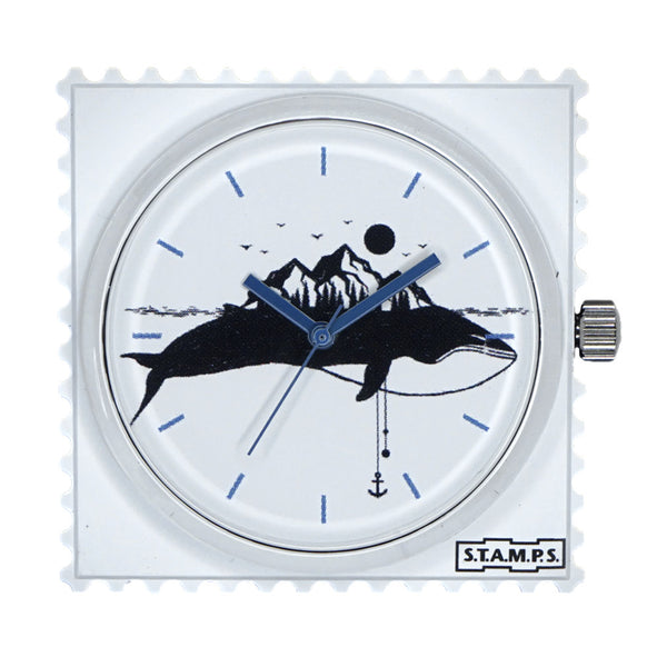 Stamps Uhr mit Wal und Berg