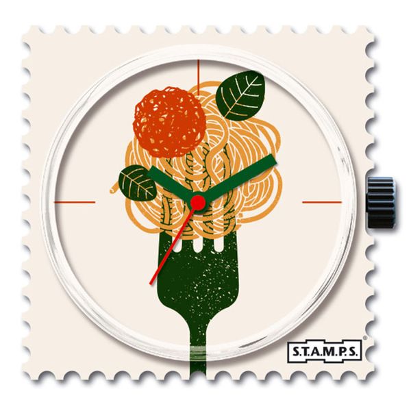 Stamps Uhr Pasta auf einer Gabel