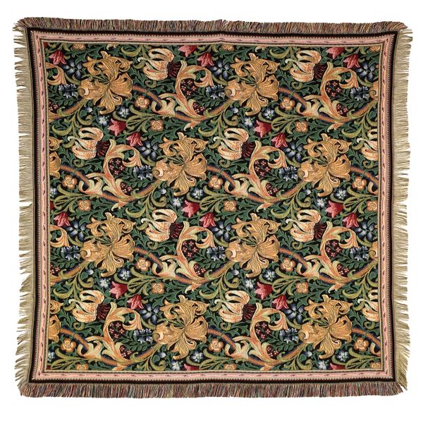 BelgianTapestries Tischdecke Gobelin Throw Blanket Golden Lily 150 x 150 cm