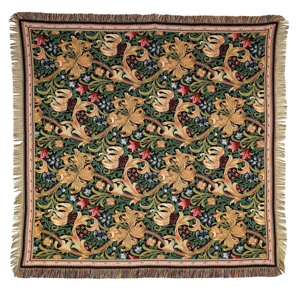 BelgianTapestries Tischdecke Gobelin Throw Blanket Golden Lily 150 x 150 cm