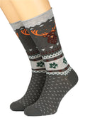 Herrensocken von Crönert mit Hirsch und Blättern