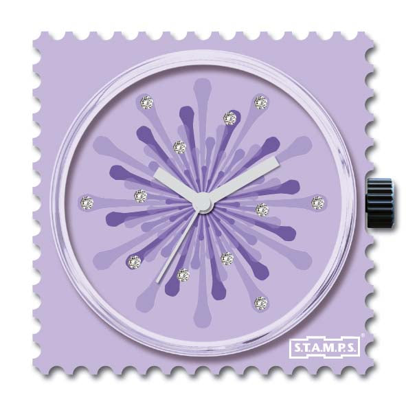 STAMPS Uhr einfarbig lila mit Steinchen