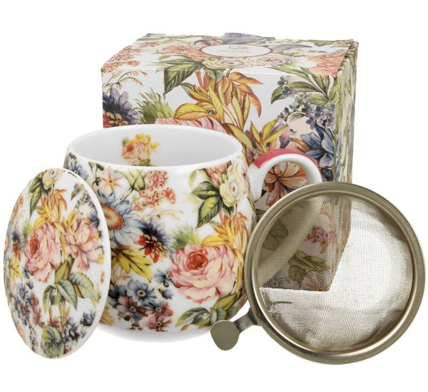 Teetasse mit Sieb und Deckel Blanca