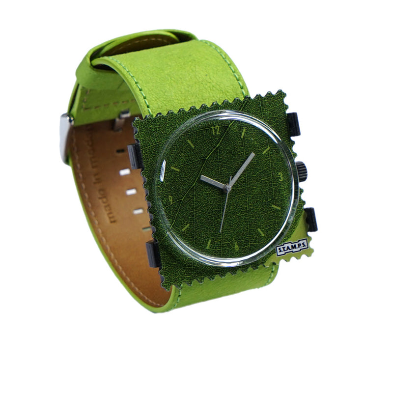 STAMPS Uhr komplett Leafy und Armband apple green