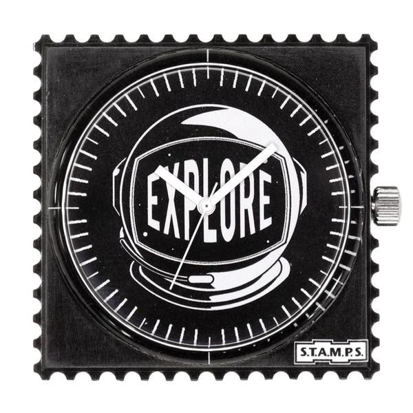 Stamps schwarzes  Zifferblatt mit Astronaut Explorer