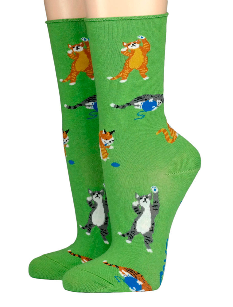 Crönert Socken Katzen 18316 Grün