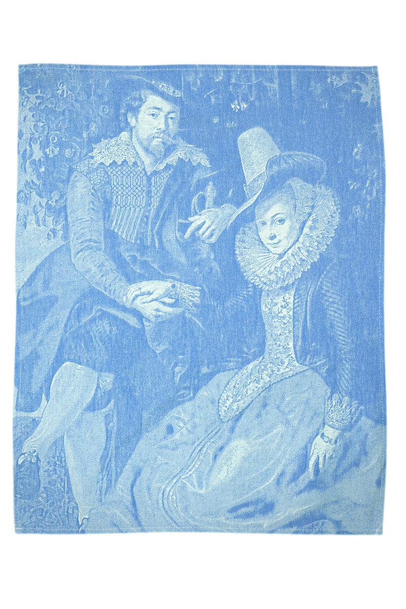 Geschirrtuch Rubens und seine Frau blau