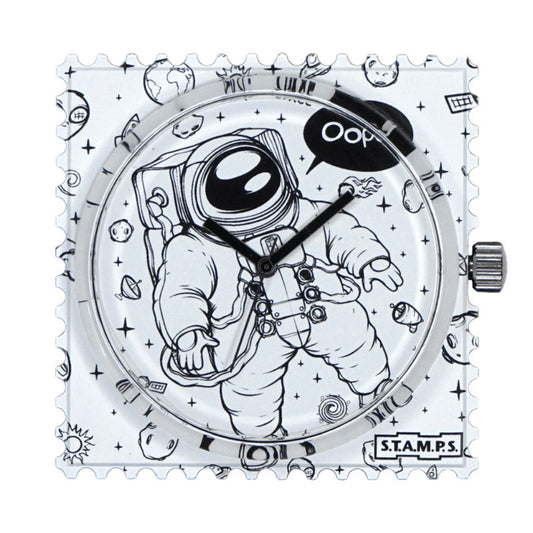STAMPS Zifferblatt  Astronautt zwischen Kometen, Sternen und der Erde 