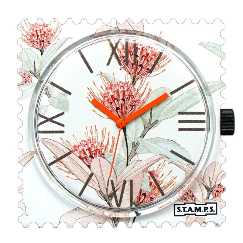 STAMPS Uhr Zifferblatt mit Blumen