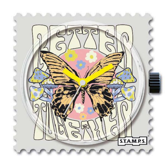 STAMPS Uhr mit Schmetterling und Schriftzug Better together