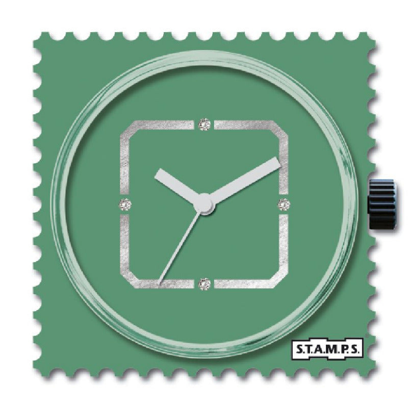STAMPS Zifferblatt Diamond Green Square