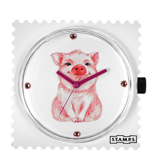 STAMPS Uhr Zifferblatt Schweinchen Babe