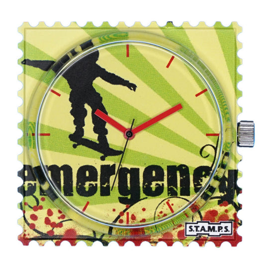 STAMPS Uhr Emergency, Skateboardfahrer auf gelb
