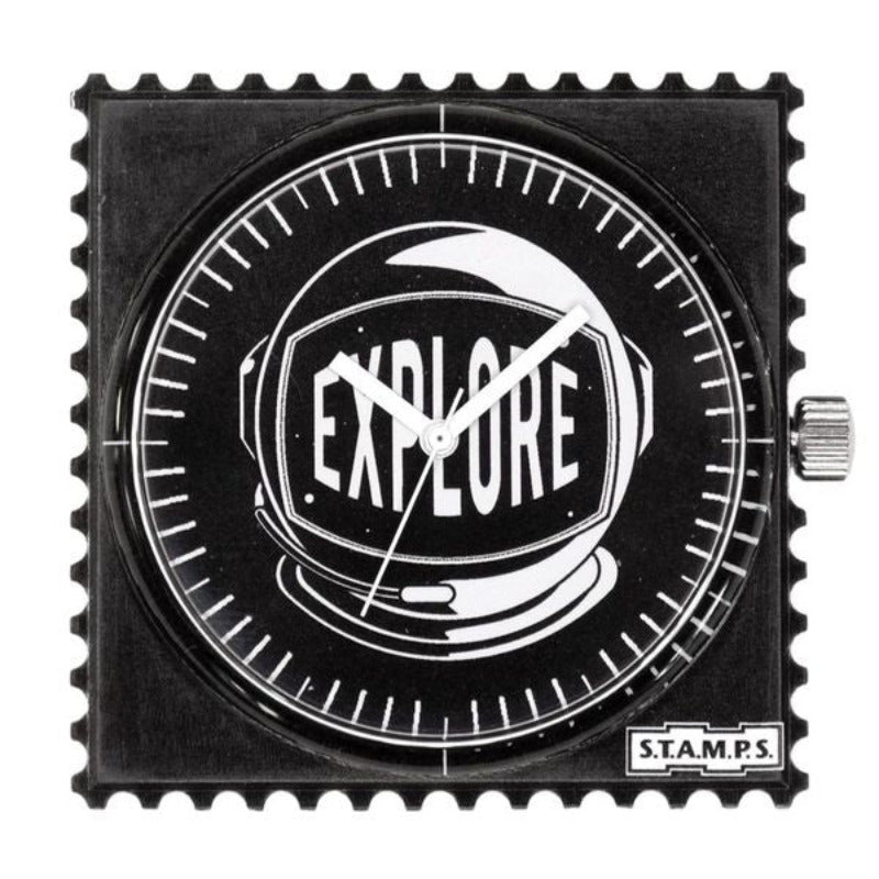 STAMPS schwarzes  Zifferblatt mit Astronaut Explorer