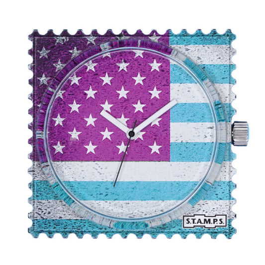 STAMPS Uhr Motiv Miss America, Stars and Stripes