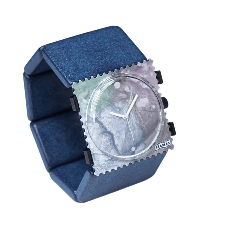 STAMPS Uhr Perlmutt Pearly auf Tetra blau