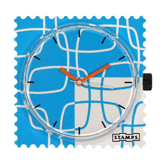 STAMPS Zifferblatt hellblau und weiß