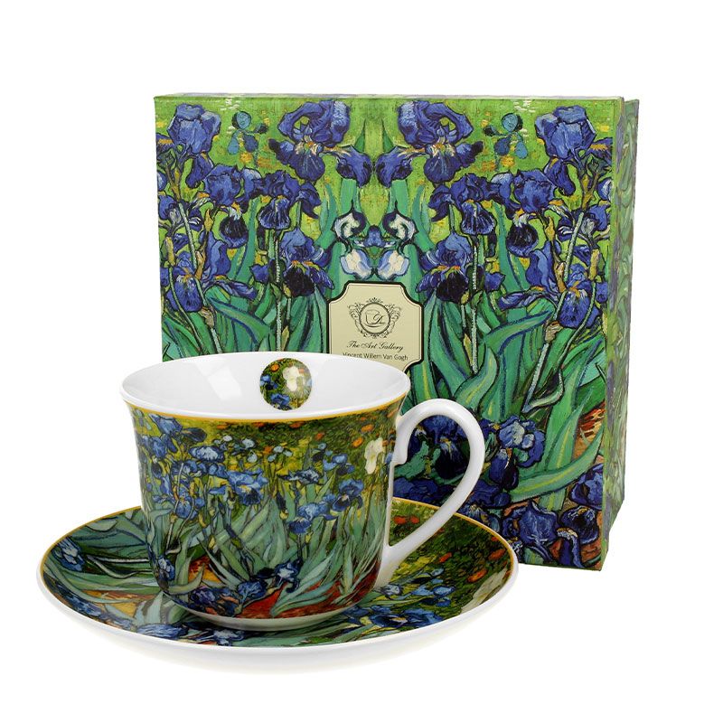 Große Tasse mit Untertasse van Gogh Iris