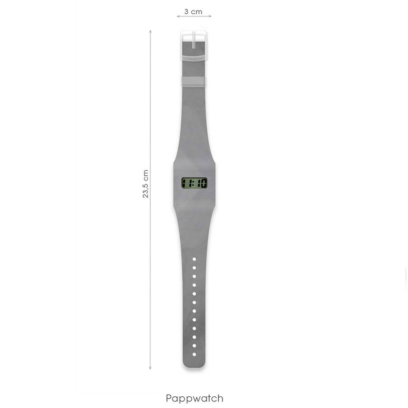 Pappwatch digitale Armbanduhr aus Tyvek® - Lampion