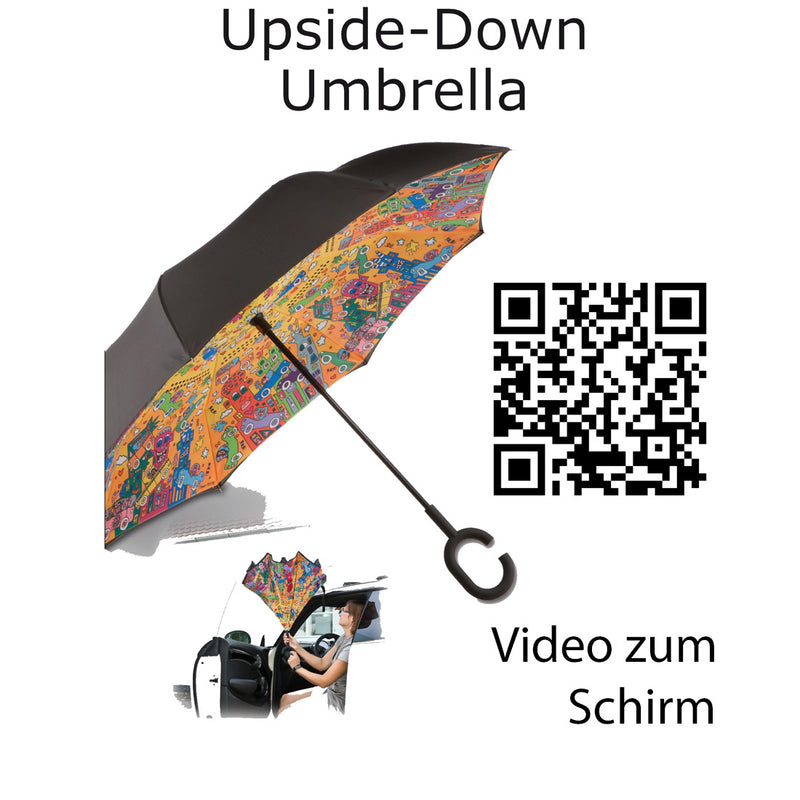 Goebel Stockschirm mit Upside/down Öffnung - Gustav Klimt - Der Lebensbaum