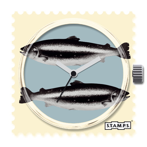 Stamps Zifferblatt Hering Fische