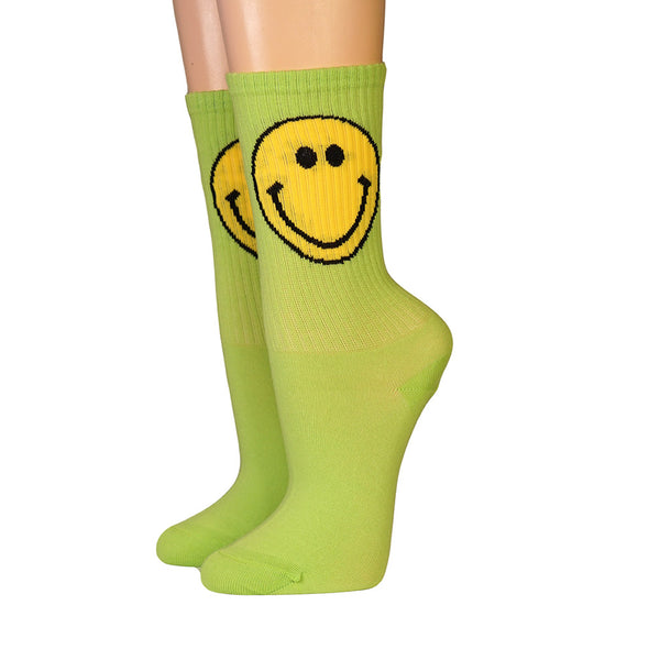 hellgrüne Socken mit Smiley