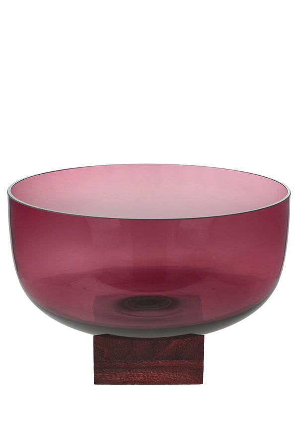 Goebel Schale bordeaux Glas auf Holz 23122051