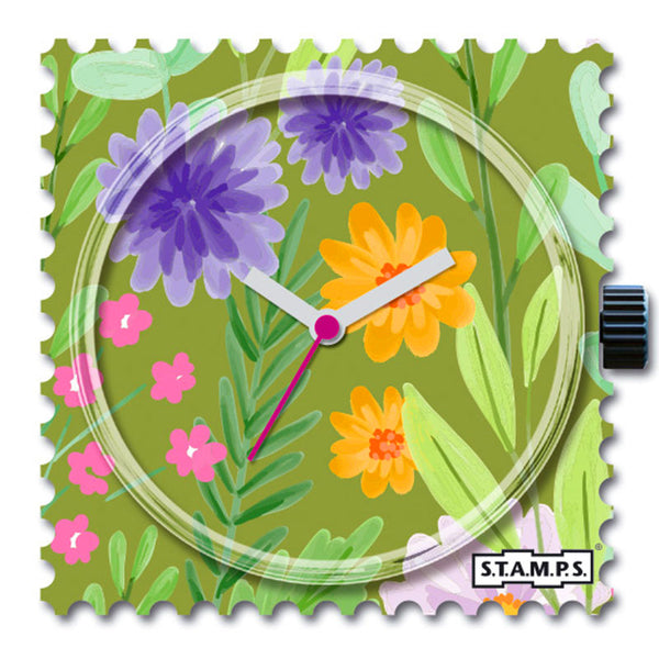 Stamps Uhr Blumen Wiese