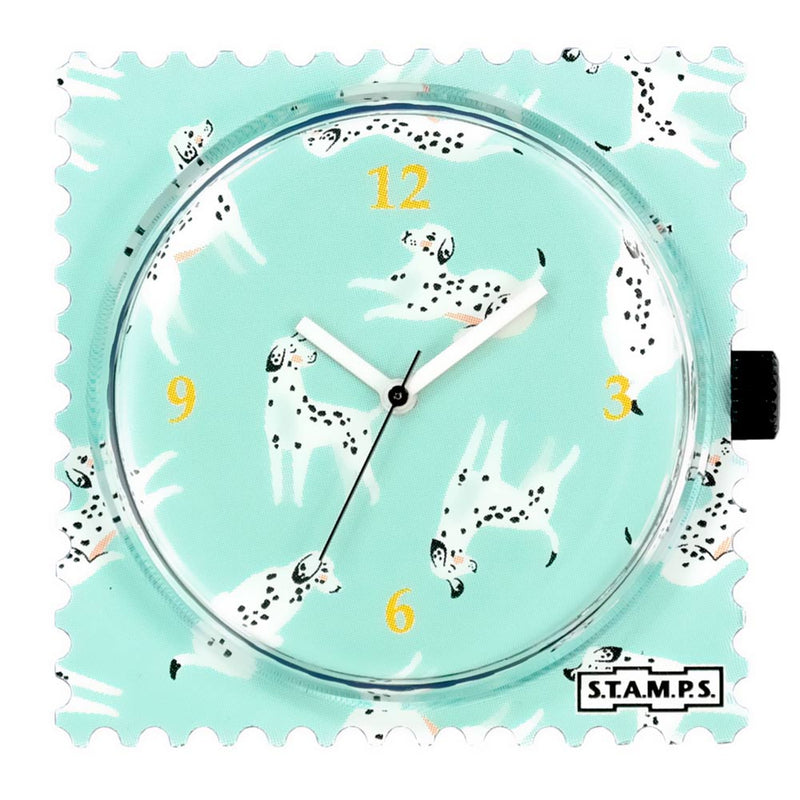 Stamps Uhr mit spielenden Dalmatinern