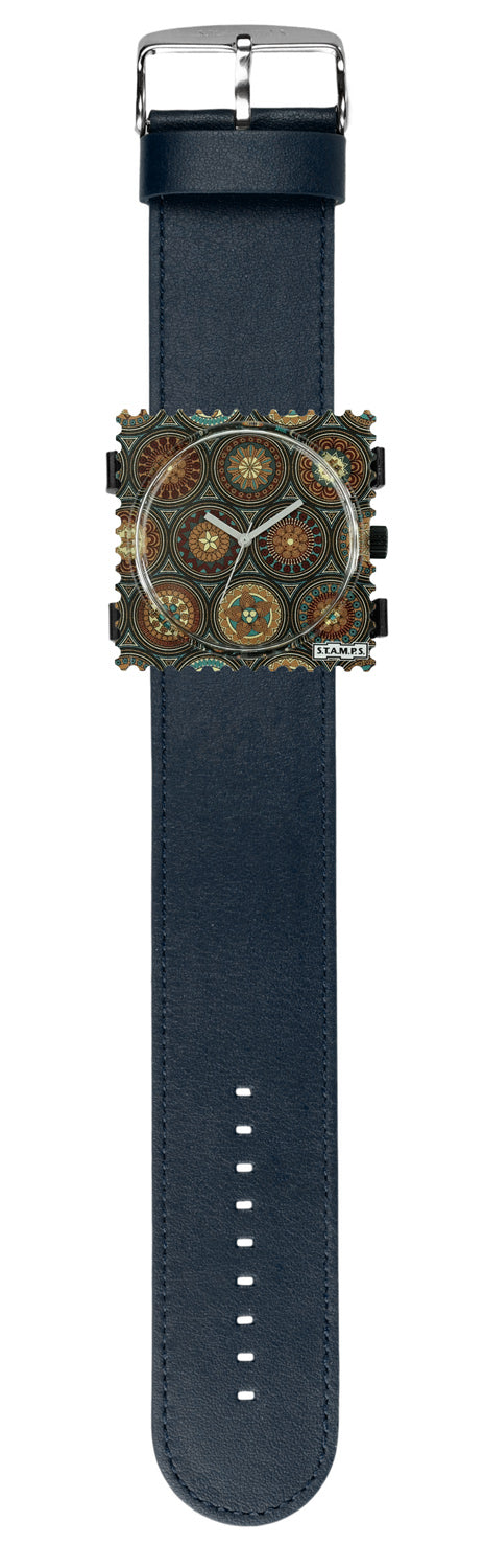 S.T.A.M.P.S. Uhr komplett - Zifferblatt Persian Pattern mit Armband Dark Blue