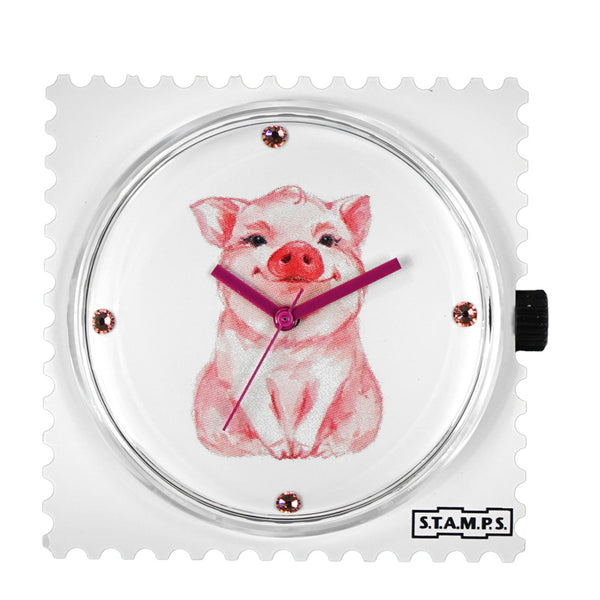 STAMPS Uhr Zifferblatt Schweinchen Babe