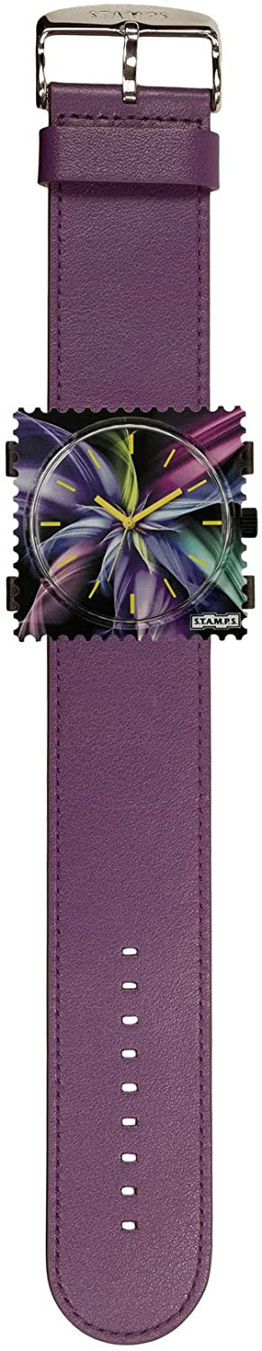 STAMPS Uhr komplett - Zifferblatt Magic Blossom mit Armband Violett S.T.A.M.P.S. Komplett