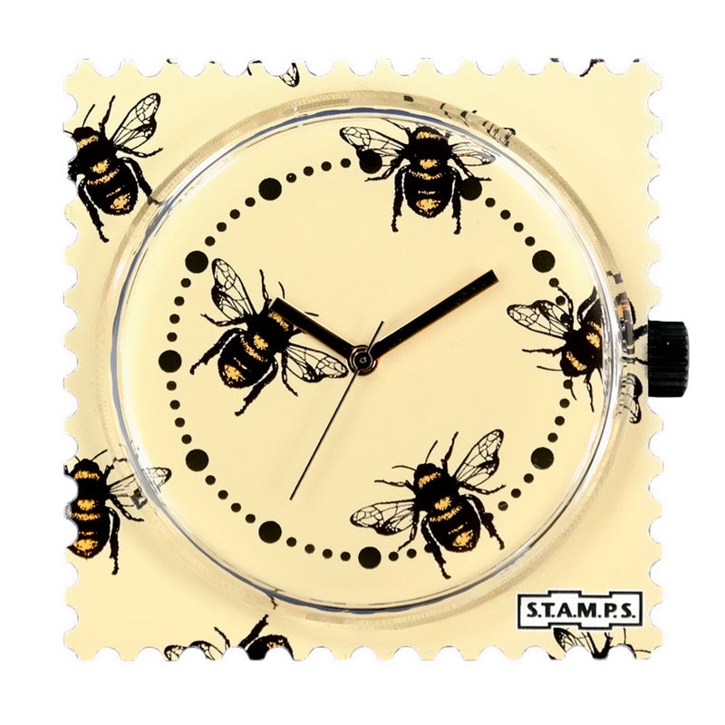 S.T.A.M.P.S. Uhr komplett - Zifferblatt Bee Sting mit Armband Glossy Black