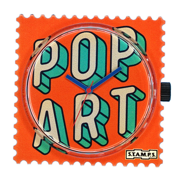 STAMPS Uhr Zifferblatt Schrift Pop Art