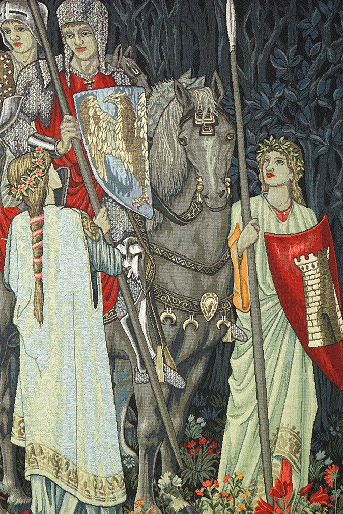 Belgian Tapestries Wandbehang Gobelin Die Suche nach dem heiligen Gral 110 x 67 cm