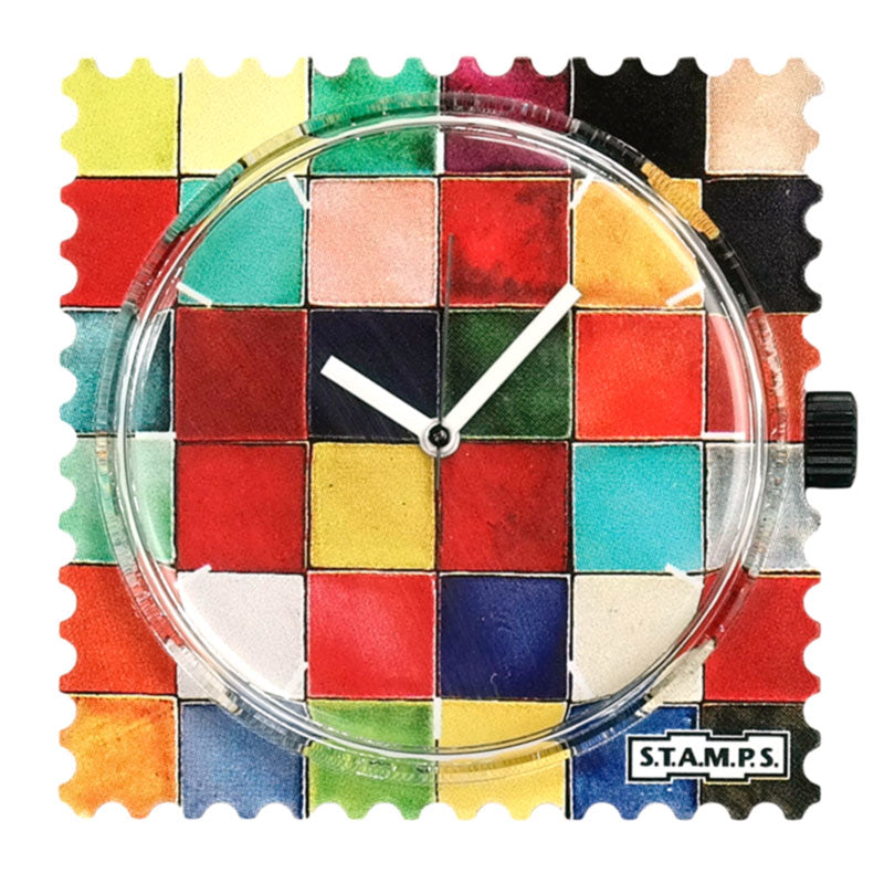 S.T.A.M.P.S. Uhr komplett - Zifferblatt Glazed Tile mit Armband Classic Red S.T.A.M.P.S. Komplett