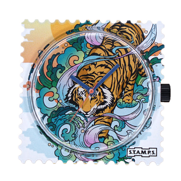 Stamps Uhr Zifferblatt Tiger