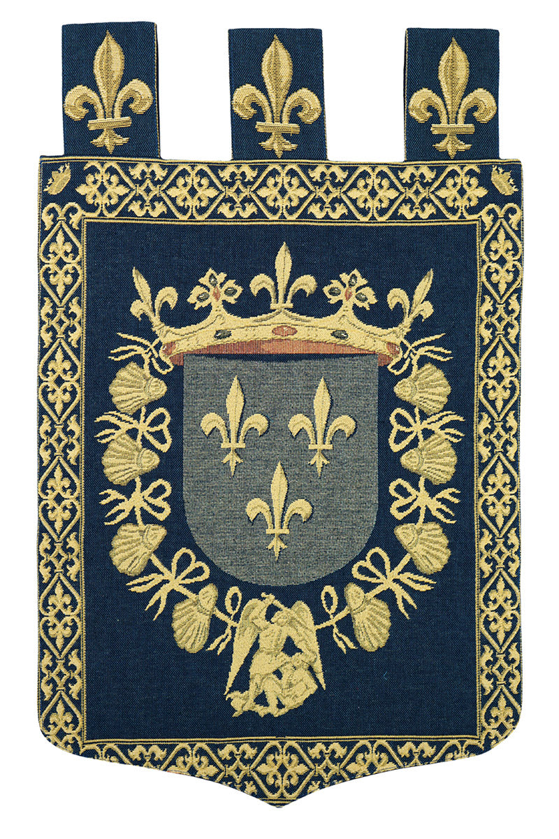 Wandbehanf Wappen Gobelin Blau 45 x 75 cm