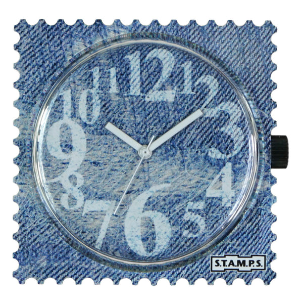 Stamps Uhr Zahlen auf Denim