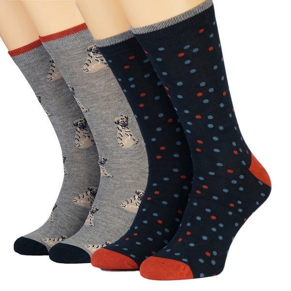 Thought 2 Paar Herrensocken mit Bambus Socks in a bag 43-46 Dogs and Dots