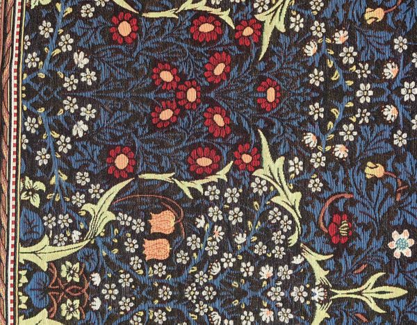 Belgian Tapestries Tischdecke Gobelin Throw Blanket Black Thorn - W.Morris 140