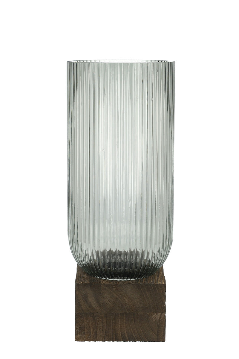Goebel Vase White Hibiskus Glas auf Holz 23122081